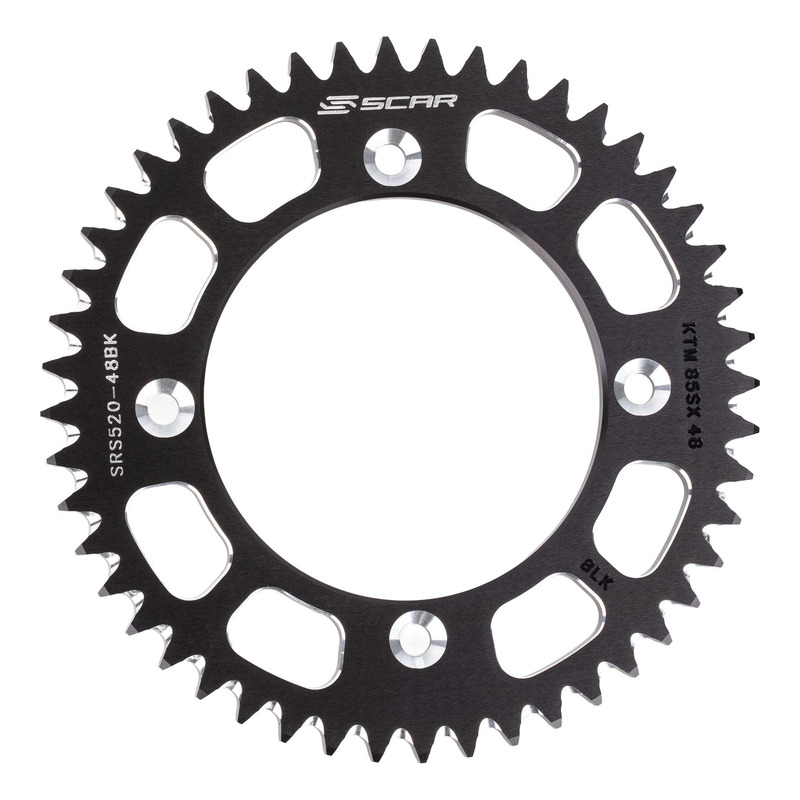 Couronne Scar anti-boue aluminium ultra-light SRS510 - 428 48 Dents Noir - KTM SX 85cc 04-23