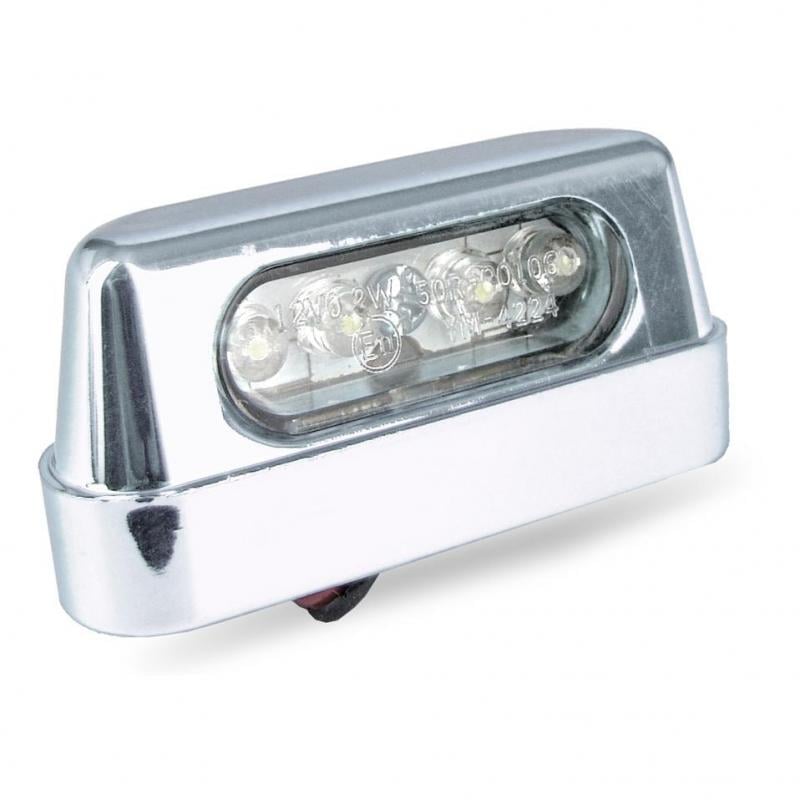 Eclairage LED plaque immatriculation ECE chrome Moto Trike nitro