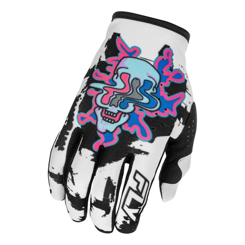Gants cross Fly Racing Lite Warp SE white/blue/pink