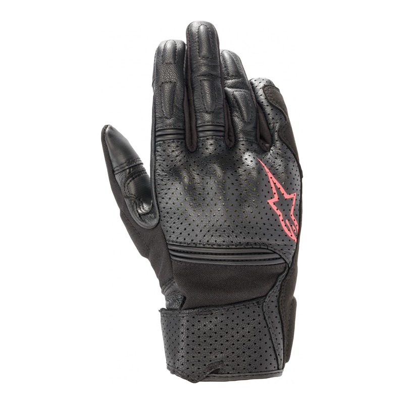Gants cuir femme Alpinestars Stella Kalea noir/Diva pink- XS