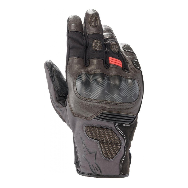Gants cuir/textile Alpinestars Corozal V2 Drystar noir/marron foncé/g