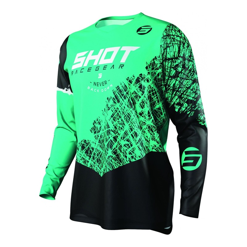 Maillot cross Shot Devo Storm vert - S