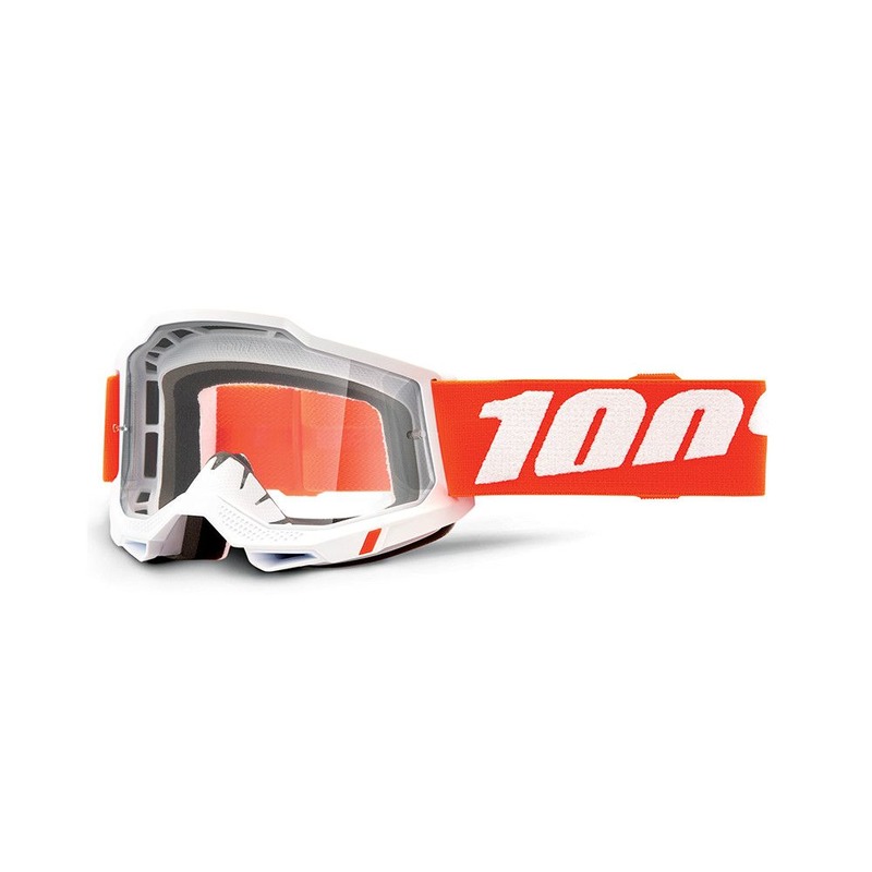 Masque cross 100% Accuri 2 Sevastopool blanc/orange écran incolore