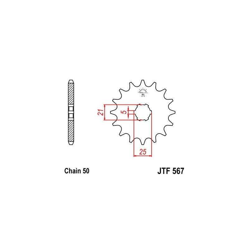Pignon JT Sprockets Acier pas 530 16 dents - Pour Yamaha RD 350 LC 80-82