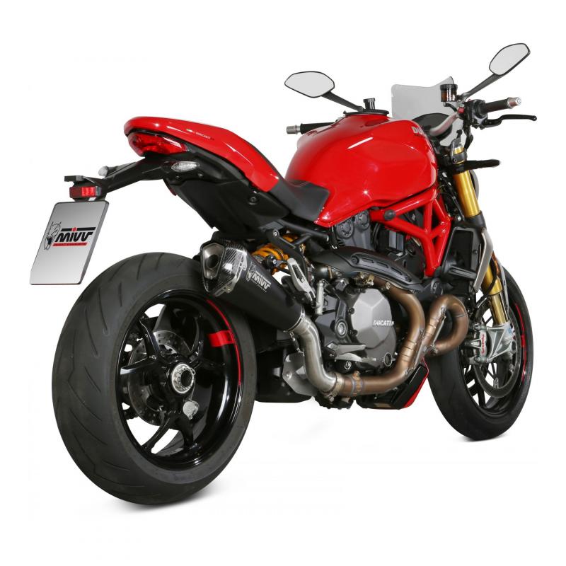 Silencieux Mivv Delta Race inox noir casquette carbone Ducati Monster