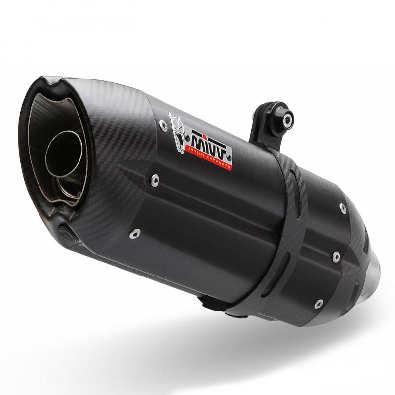 Silencieux MIVV Suono Steel Black / casquette carbone Honda CB600F Hor