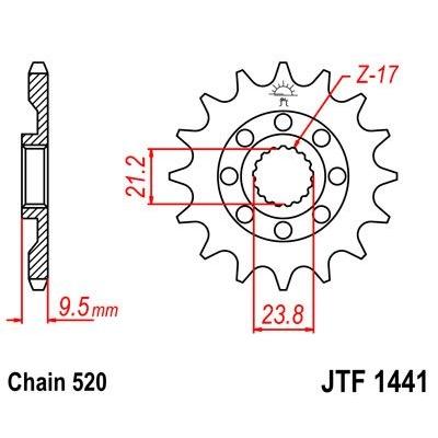 Pignon JT Sprockets Acier pas 520 15 dents - Pour Suzuki RM-Z 450 05-07