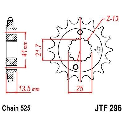 Pignon JT Sprockets Acier pas 525 16 dents - Pour Honda VT 600 C Shadow 90-07