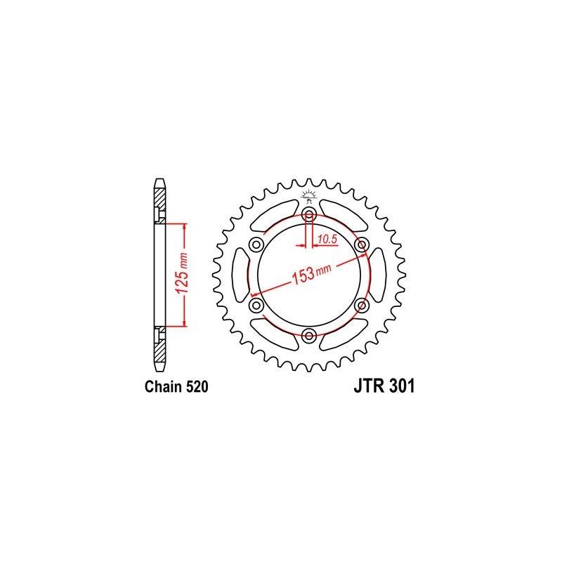 Couronne JT Sprockets Acier pas 520 48 dents - Pour Honda XR 600 R 91-98