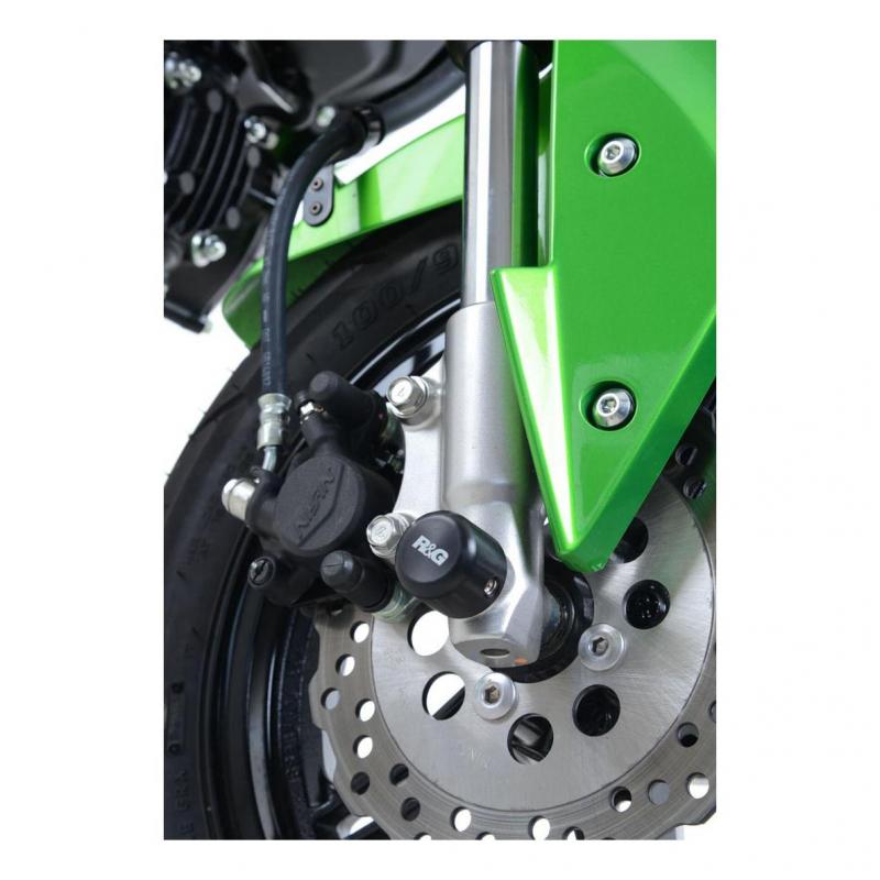 Tampons de protection de fourche R&G Racing noir Kawasaki Z 125 18-20