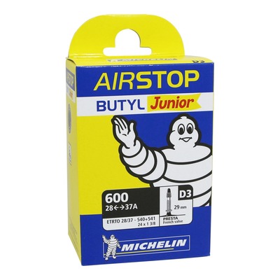 Chambre à Air vélo Michelin Air Stop D3 600A x 28-37 (24 x 1 3/8") Presta 29mm