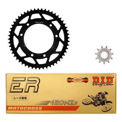 Kit chaîne DID type TT attache rapide pour Rieju 50 MRT Cross 09-