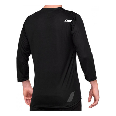 Jersey VTT Moose Racing Manches 3/4 - Noir - 100% Polyester - Pour Enduro Et Trails