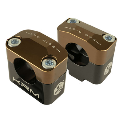 Pontets rehausse de guidon KRM Pro ride alu noir/bronze guidon Ø28.6mm