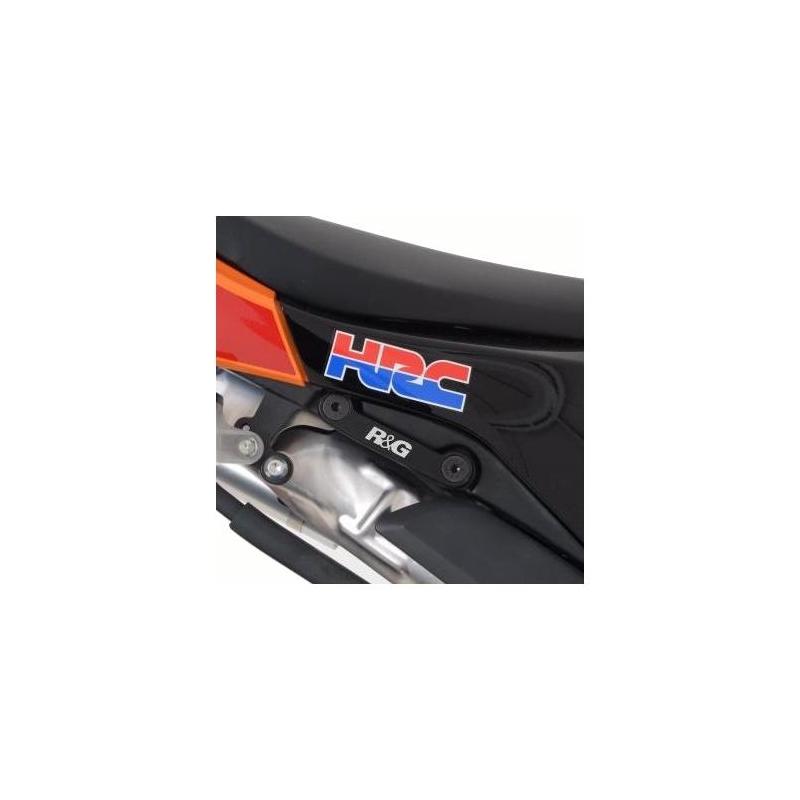 Caches orifices de repose-pieds passager R&G Racing noirs gauche Honda