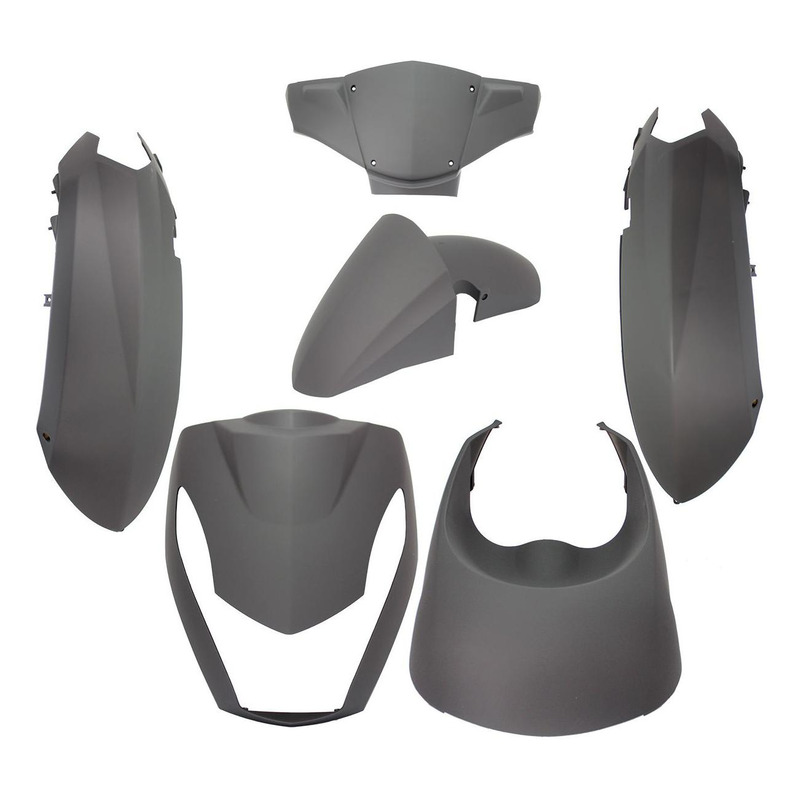 Kit carrosserie noir mat (6 pièces) pour Peugeot 50 Kisbee 2t-4t 10-20