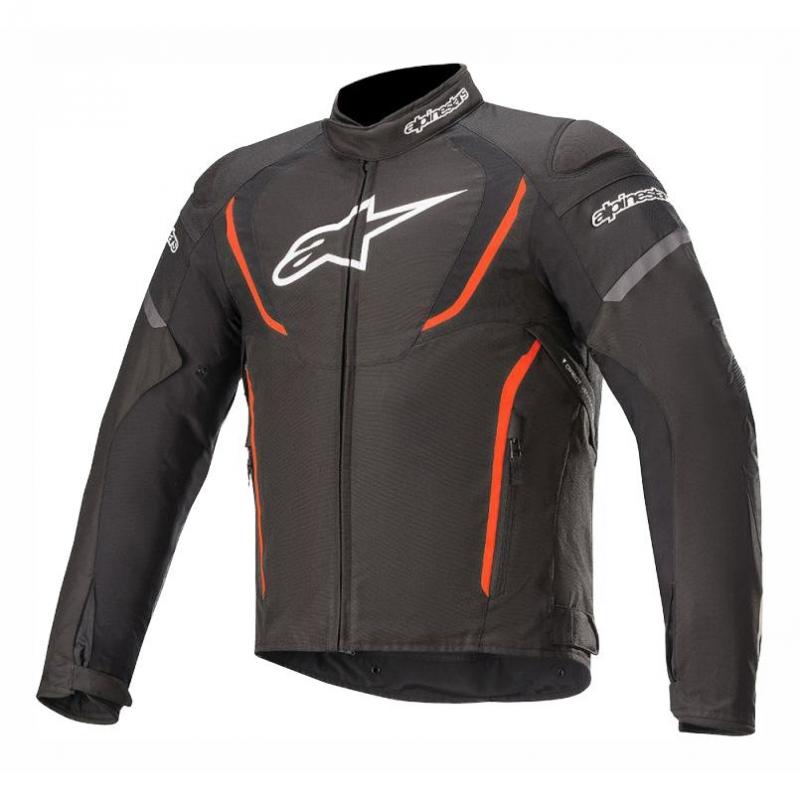 Blouson textile Alpinestars T-Jaws V3 Waterproof noir/rouge fluo- S