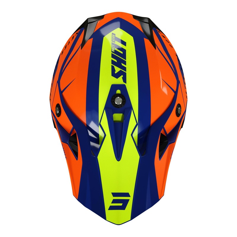 Casque cross Shot Pulse Revenge navy/orange/jaune fluo brillant- XS