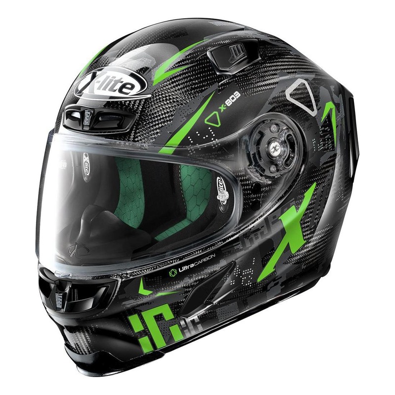Casque intégral X-Lite X803 Ultra Carbon Darko vert/carbone- 2XS