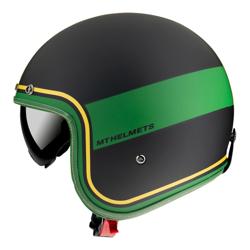 Casque jet MT Helmets Le Mans 2 SV Tant noir/jaune/vert mat