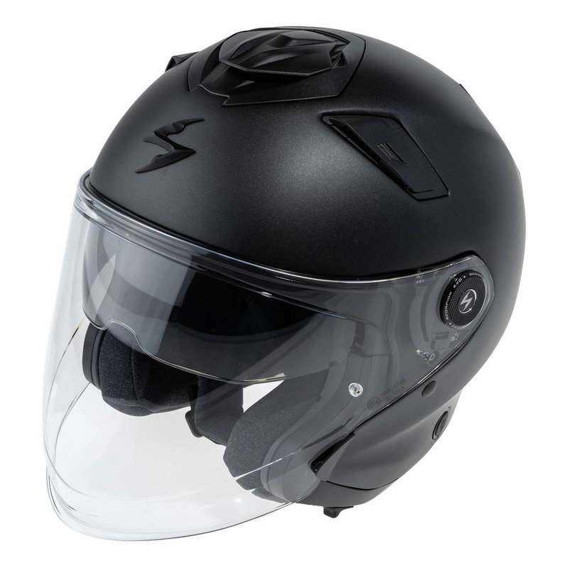 Casque jet Scorpion Exo-GT Jet Solid noir perle mat