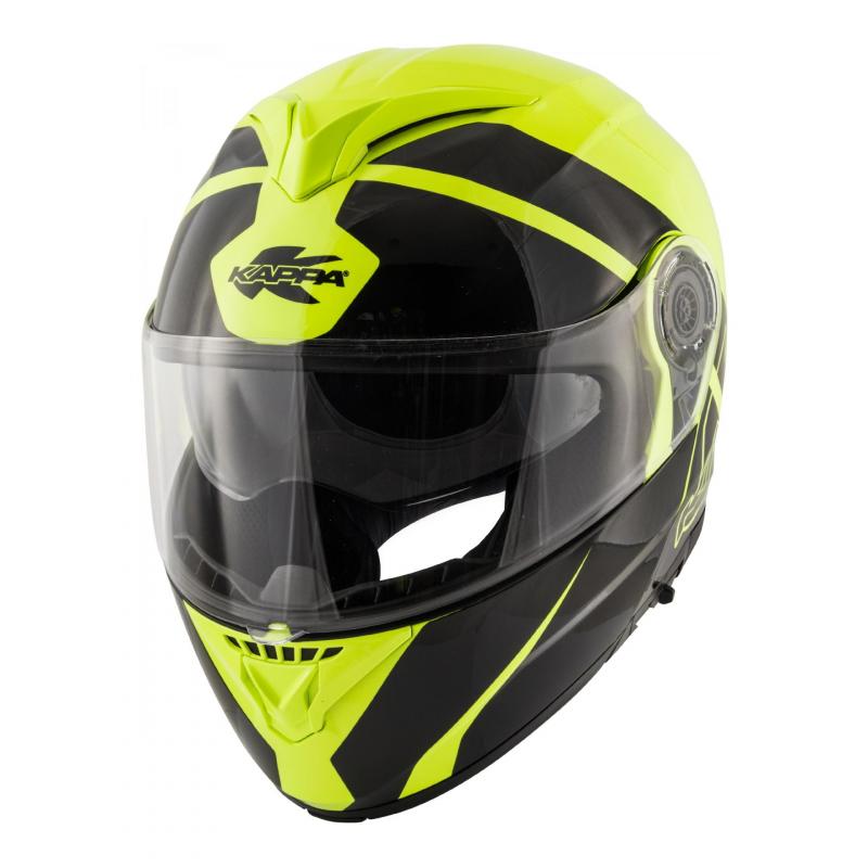 Casque modulable Kappa KV32 Orlando Linear noir verni/jaune- XS