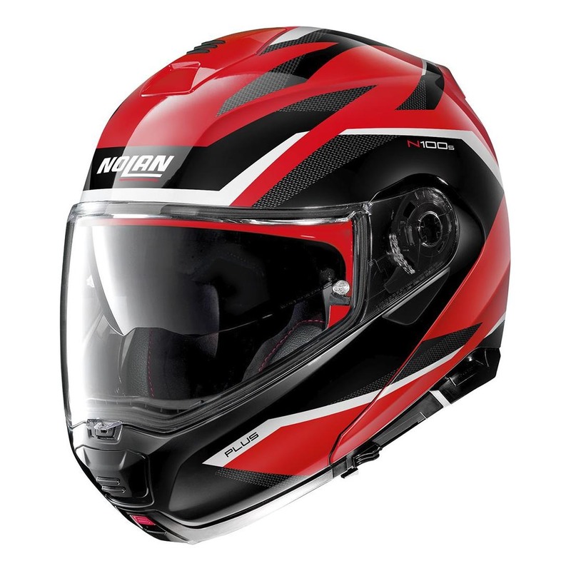 Casque modulable Nolan N100-5 Plus Overland N-Com Corsa rouge- 2XS