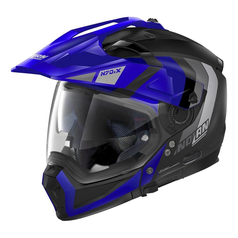 Casque trail transformable Nolan N70-2 X Decurio N-Com Mat noir/bleu-