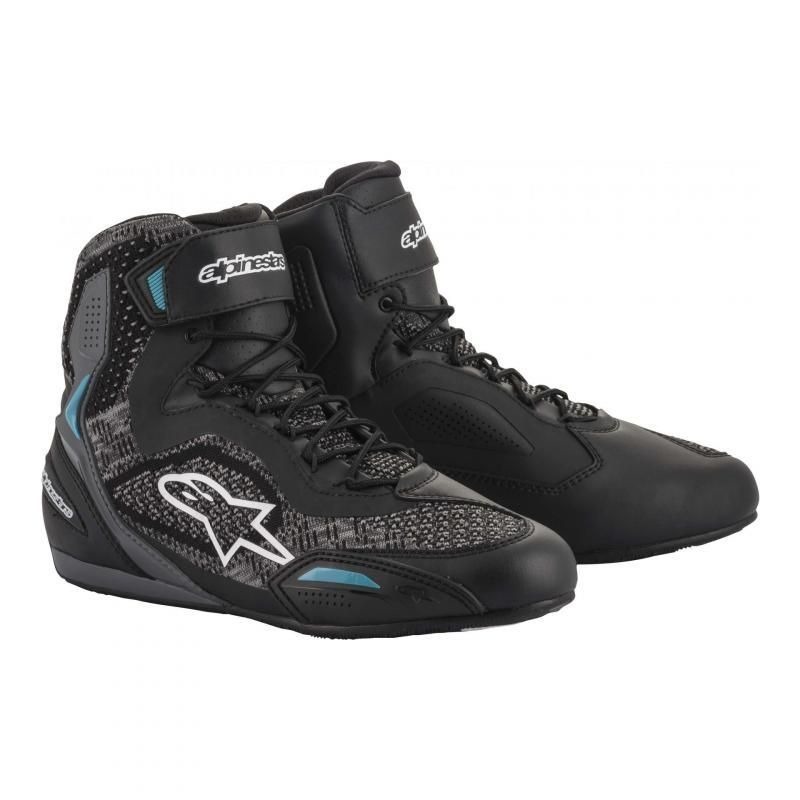 Chaussures moto Alpinestars Stella Faster 3 Rideknit noir/gris/bleu- U