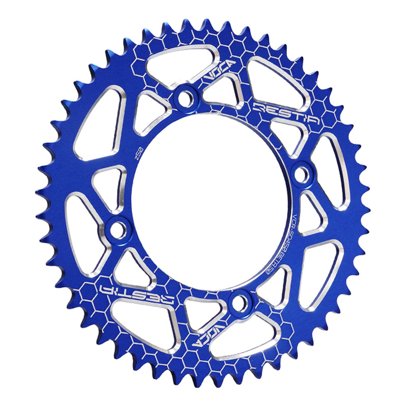 Couronne alu Voca Racing bleu 50 dents pas 420 Beta 50 RR
