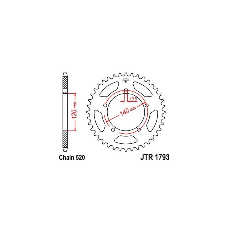 Couronne JT Sprockets Acier pas 520 45 dents - Pour Suzuki GSX-R 750 0