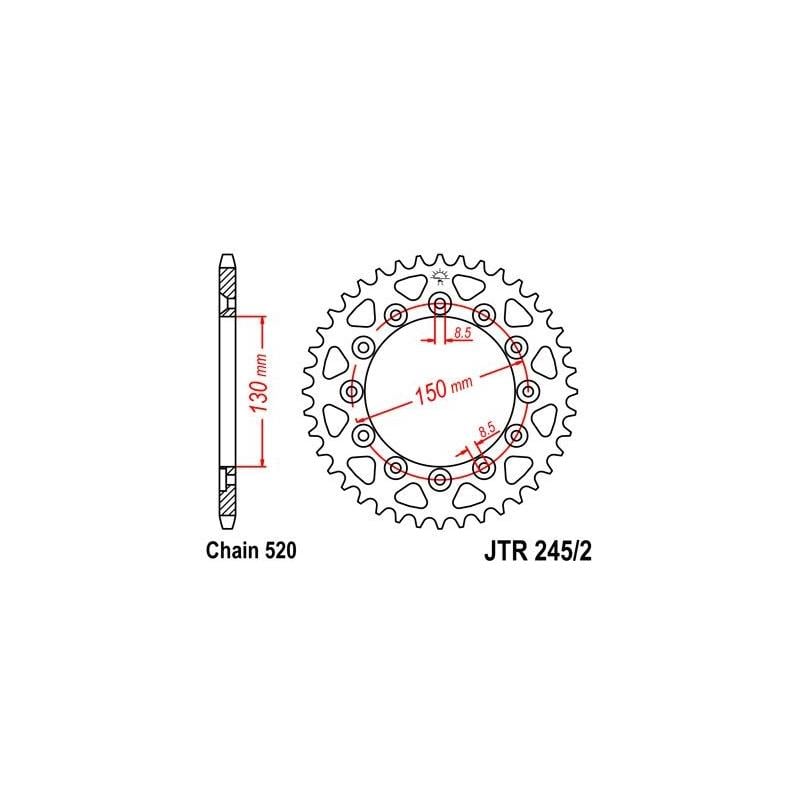 Couronne JT Sprockets Acier pas 520 50 dents - Pour Honda XR 200 R 84-85