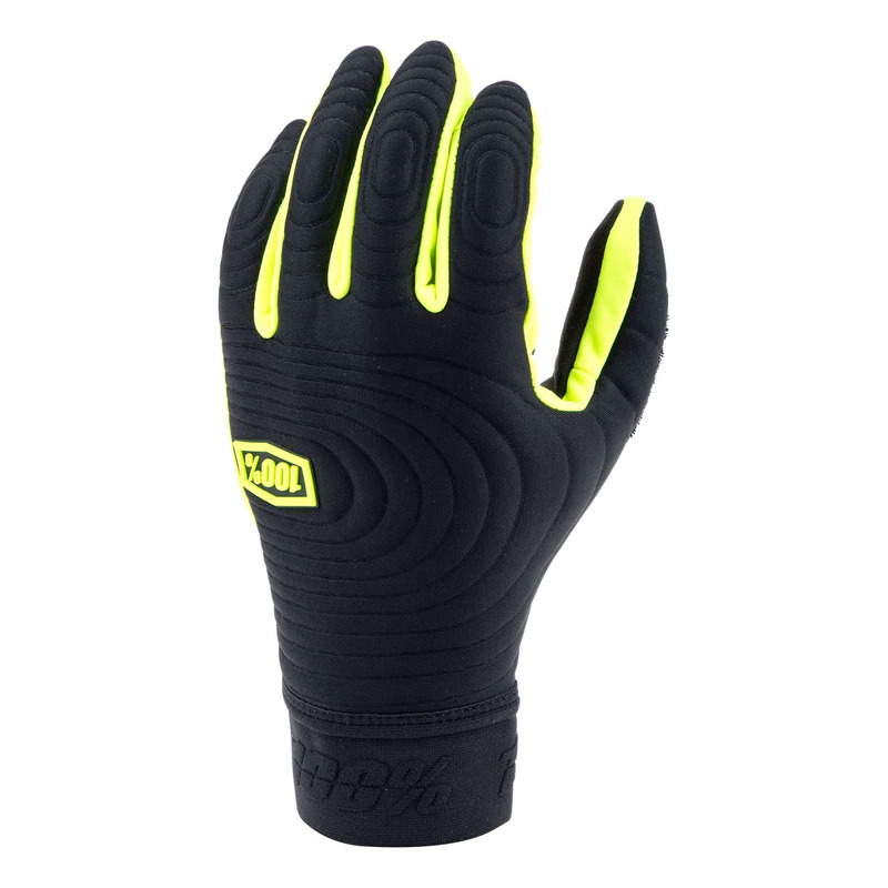 Gants cross 100 % Brisker Xtreme noir/jaune fluo 2024