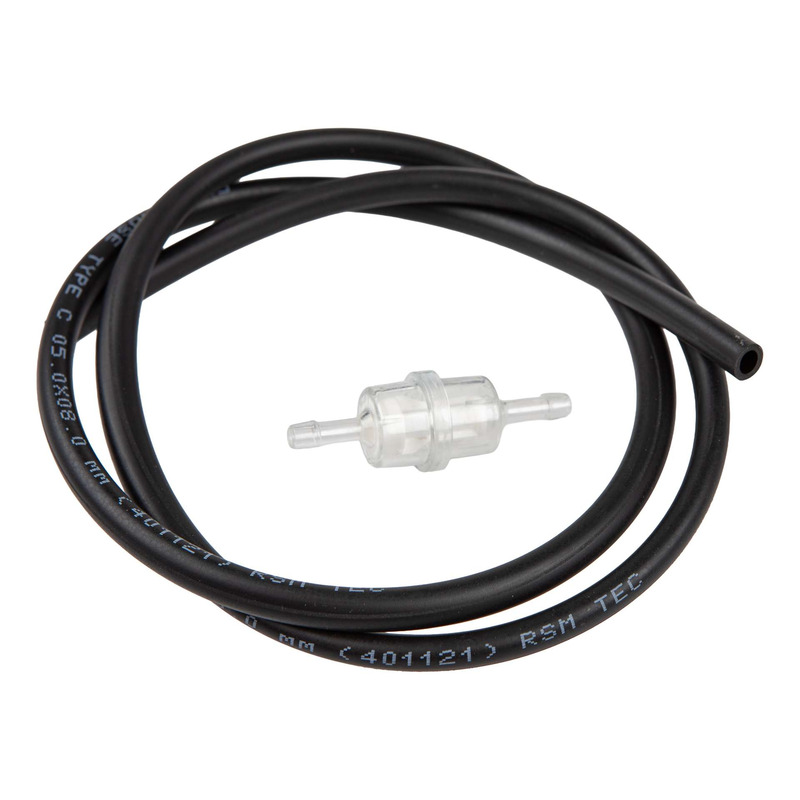 Kit durite d’essence 5x8 noire 1 mètre avec filtre à essence cylindrique D6 Brazoline