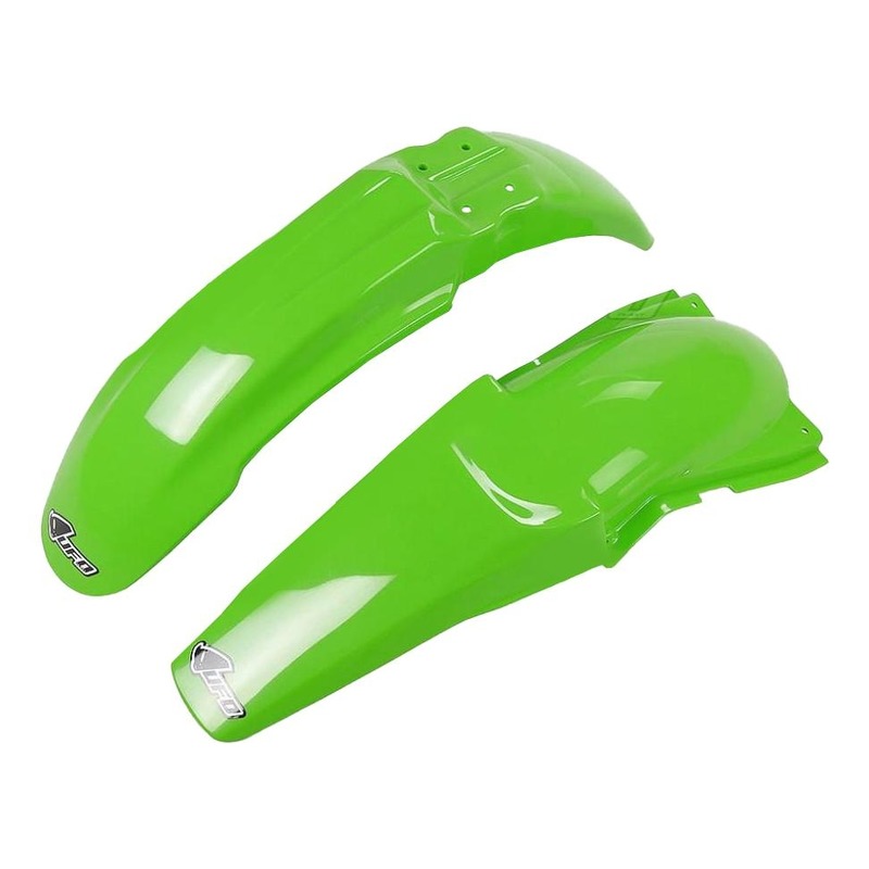 Kit garde-boue avant et arrière UFO Kawasaki 125 KX 05-08 vert (coule