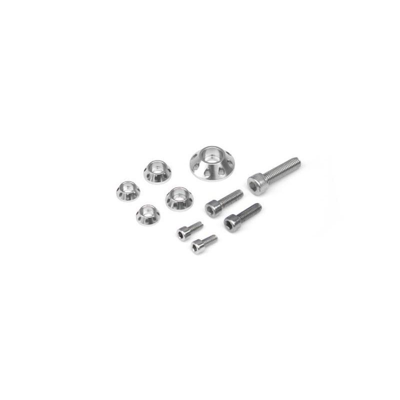 Kit rondelles CNC et vis BTR YCF pour réservoir et carénage argent
