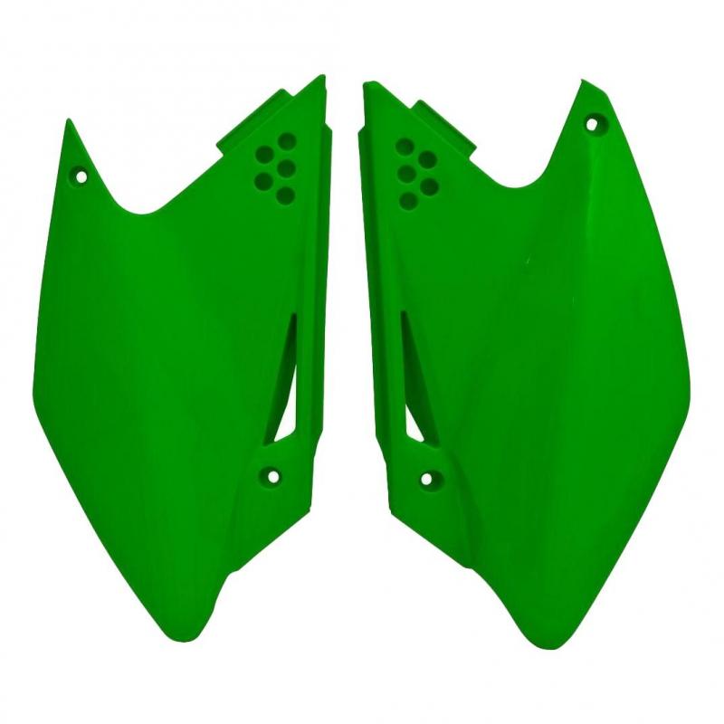 Plaques numéro latérales RTech vertes pour Kawasaki KX-F 250 06-08