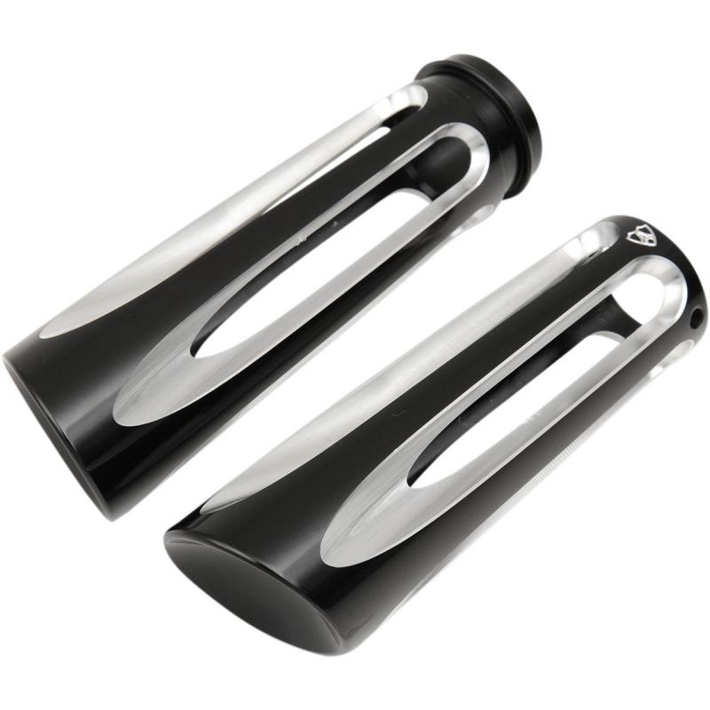 Poignées Arlen Ness Original Style Grip ajourées Twin Cam 99-17 noir