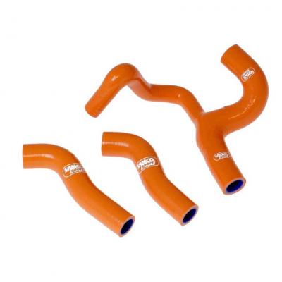 Durites de radiateur Samco Sport kit transformation en Y KTM 250 EXC-F 08-11 orange (3 durites)