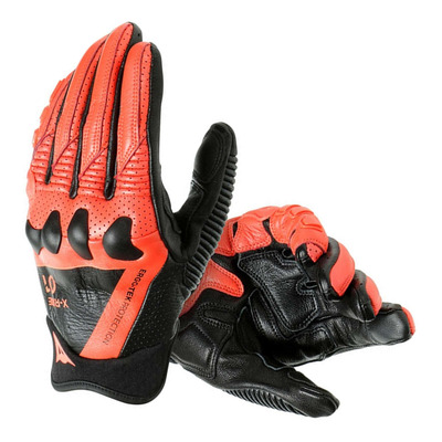 Gants cuir Dainese X-Ride noir/rouge fluo