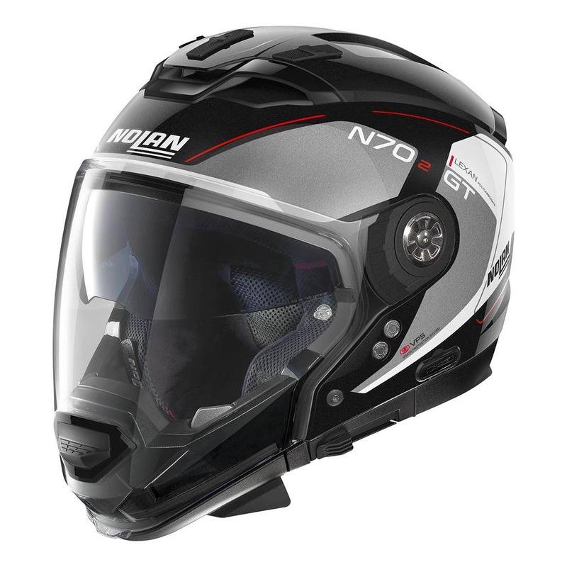 Casque transformable Nolan N70-2 GT LakotaN-Com Métal noir/argent/bla