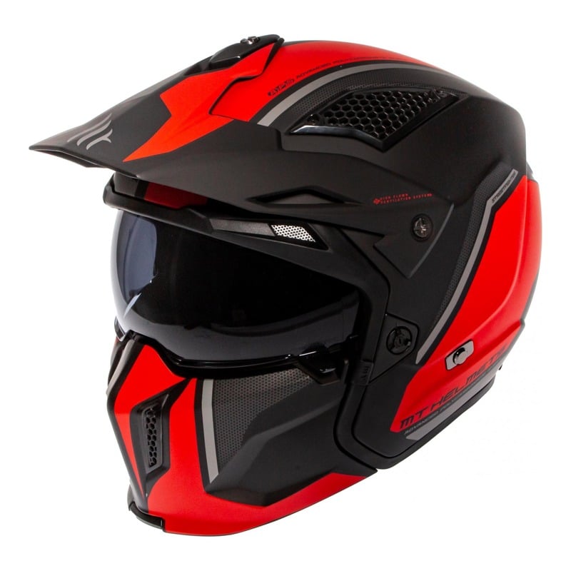 Casque transformable MT Helmets Streetfighter SV rouge-noir mat