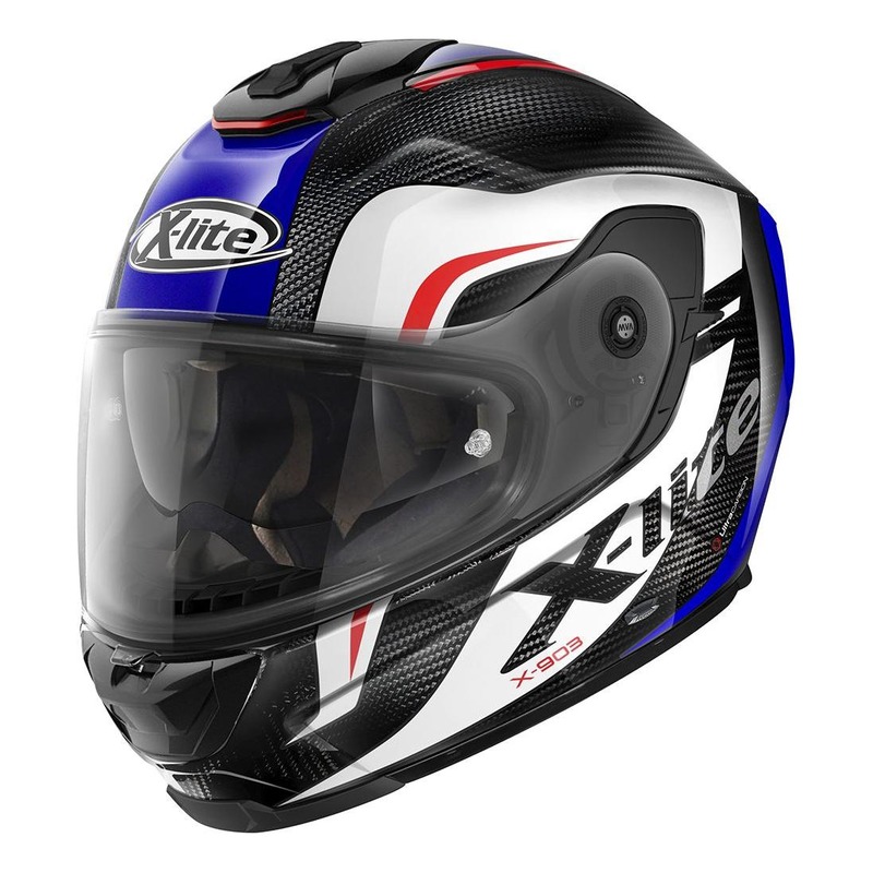 Casque intégral X-Lite X903 Ultra Carbon Maven N-Com blanc/bleu/carbo