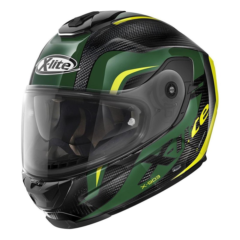Casque intégral X-Lite X903 Ultra Carbon Maven N-Com vert/jaune/carbo