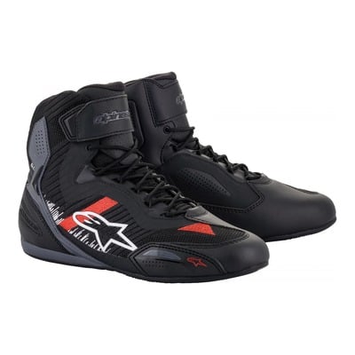 Chaussures moto Alpinestars Faster-3 noir/gris/bright rouge