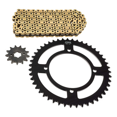 Kit chaîne EK/PBR 13x47-114m chaîne 520 SRX2 or couronne acier Yamaha XV 125 Virago 97-00