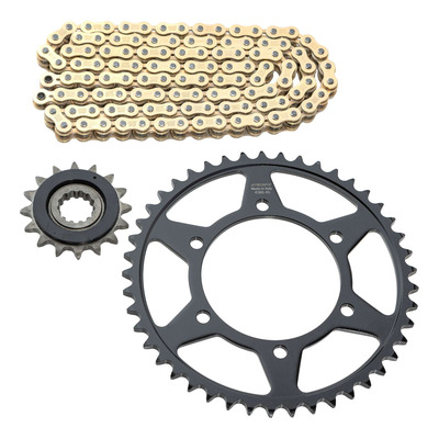 Kit chaîne EK/PBR 16x45-118m chaîne 525 SRX2 or couronne acier Yamaha Tracer 900 15-20