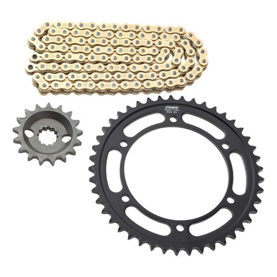 Kit chaîne EK/PBR 17x45-110m chaîne 530 ZVX3 or couronne acier Kawasaki ZX-10 Tomcat 88-90
