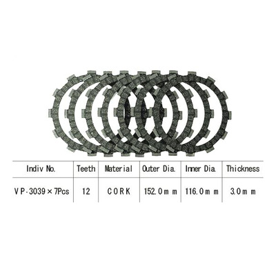 Kit disques d'embrayage garnis Kyoto Suzuki GS 500 E 89-07