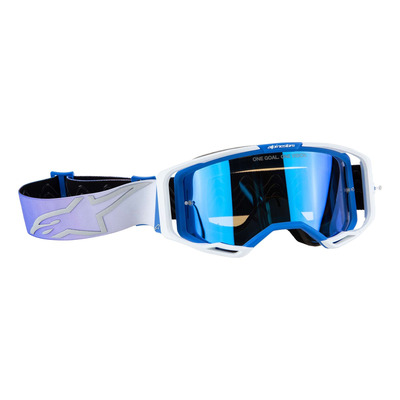 Masque cross Alpinestars Vision 8 Corp blue/white – Iridium Blue